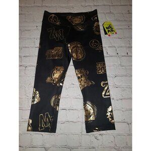 Nwt Zumba Fitness Zumba All Stars Capri Leggings Size XS Gold & Black